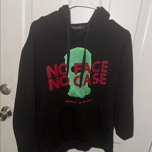 Black Hoodie with Red and Green Graphic
